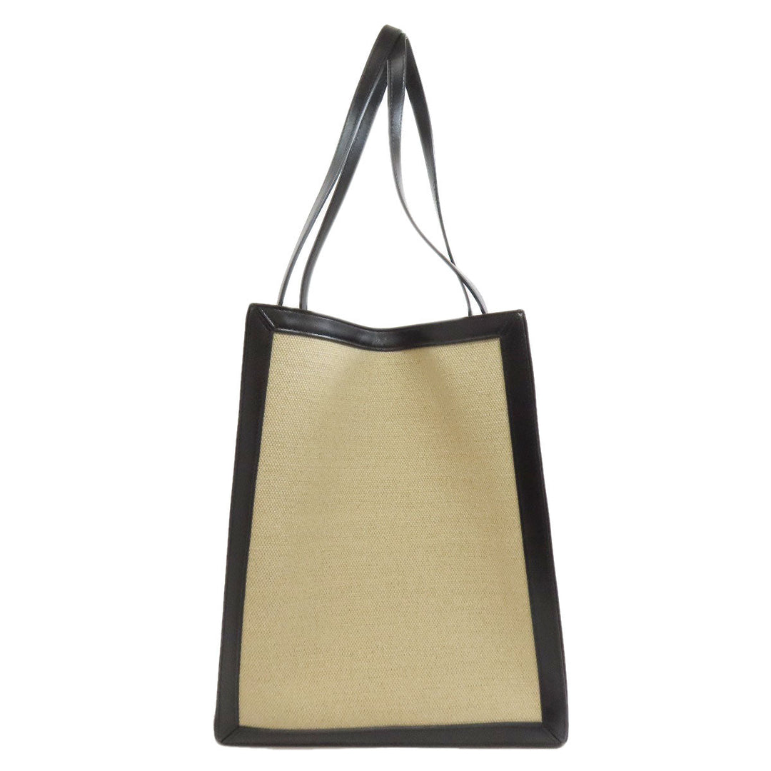 CELINE Tote Bag canvas beige logo Women Used Authentic
