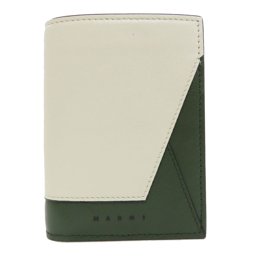 MARNI Bifold Wallet leather white logo Women(Unisex) Used Authentic