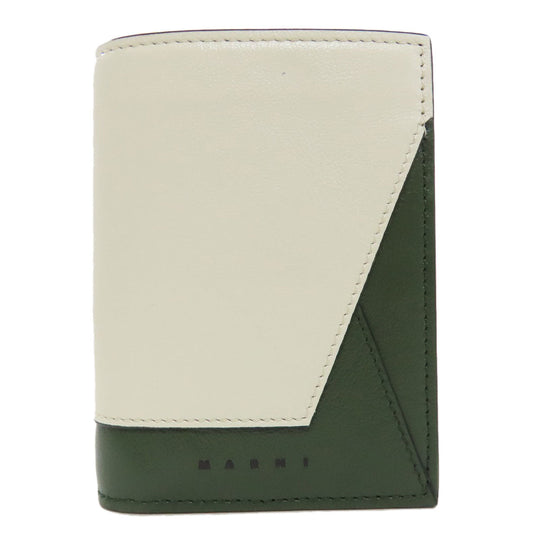 MARNI Bifold Wallet leather white logo Women(Unisex) Used Authentic