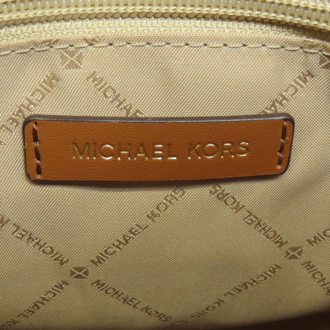 MICHAEL KORS Handbag PVC Brown MK Signature 2WAY Women Used Authentic