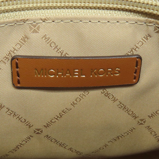 MICHAEL KORS Handbag PVC Brown MK Signature 2WAY Women Used Authentic