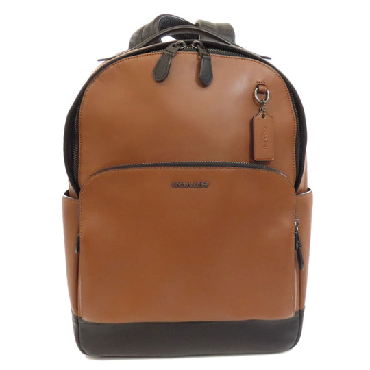 COACH Backpack C2934 leather Brown logo Women Used Authentic
