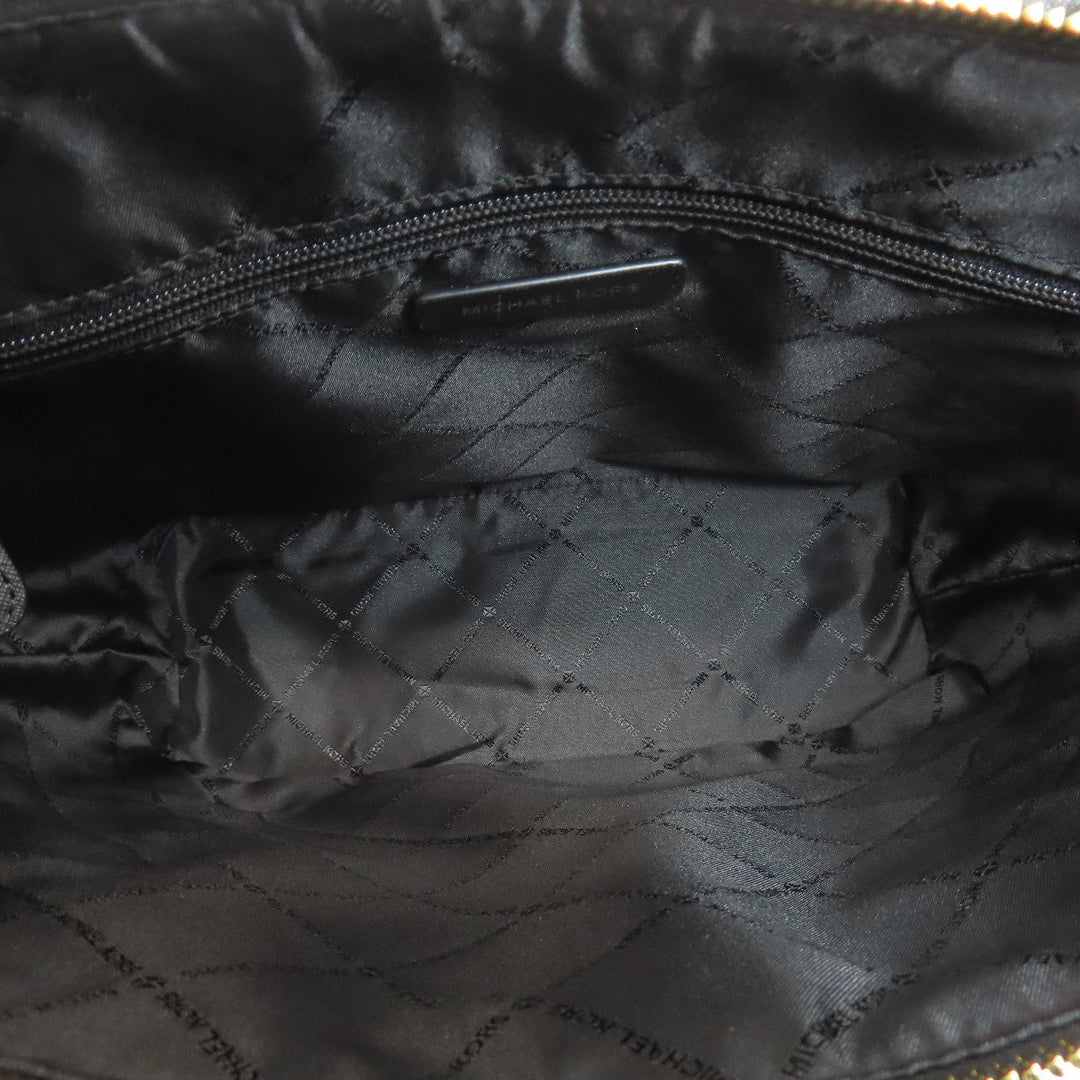 MICHAEL KORS Tote Bag PVC black logo Women Used Authentic