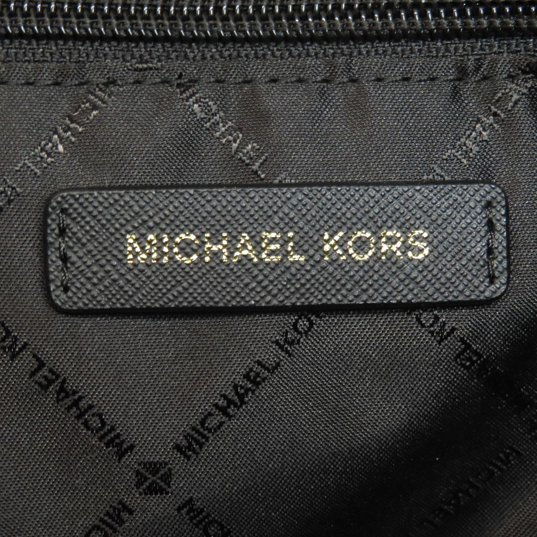 MICHAEL KORS Tote Bag PVC black logo Women Used Authentic