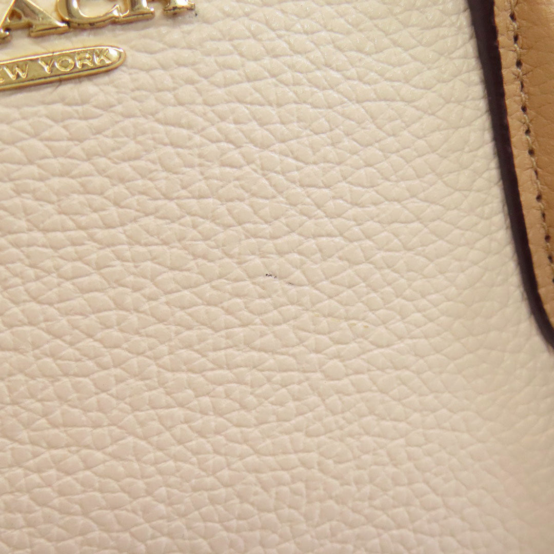 COACH Handbag 76089 leather white Channing Carryall 2WAY Women Used Authentic