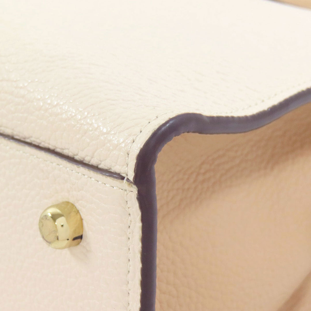 COACH Handbag 76089 leather white Channing Carryall 2WAY Women Used Authentic