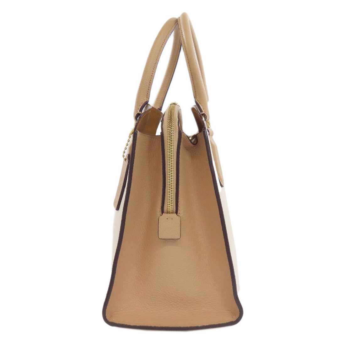 COACH Handbag 76089 leather white Channing Carryall 2WAY Women Used Authentic