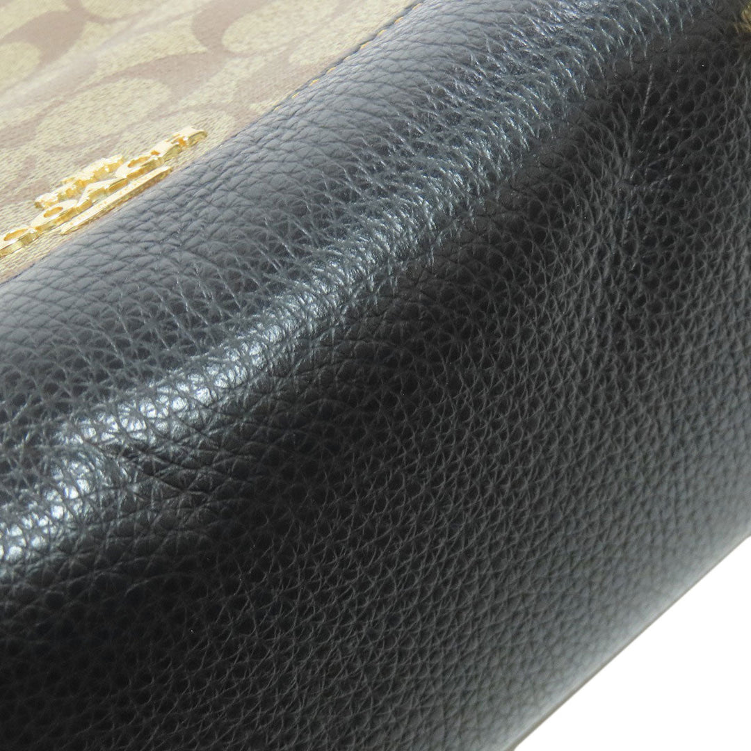 COACH Handbag C6918 PVC, Leather Brown Signature Women Used Authentic