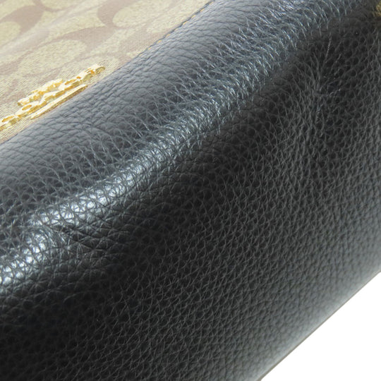 COACH Handbag C6918 PVC, Leather Brown Signature Women Used Authentic