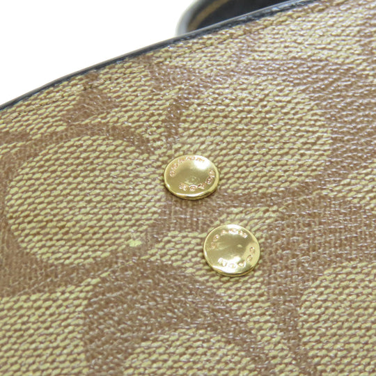 COACH Handbag C6918 PVC, Leather Brown Signature Women Used Authentic