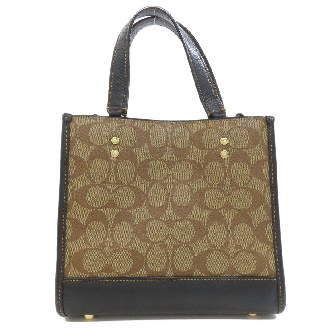 COACH Handbag C6918 PVC, Leather Brown Signature Women Used Authentic