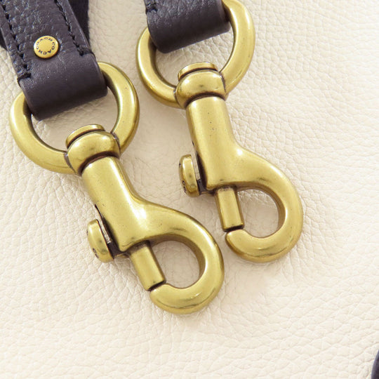 COACH Handbag C0777 leather white Field Tote 30 Color Block 2WAY Women Used Authentic