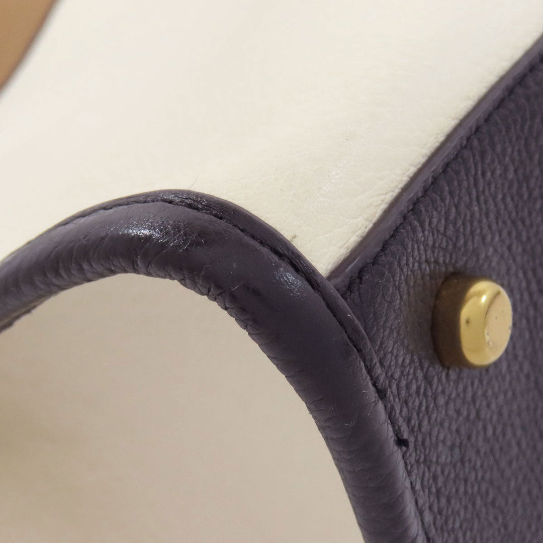 COACH Handbag C0777 leather white Field Tote 30 Color Block 2WAY Women Used Authentic