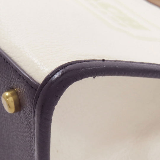 COACH Handbag C0777 leather white Field Tote 30 Color Block 2WAY Women Used Authentic