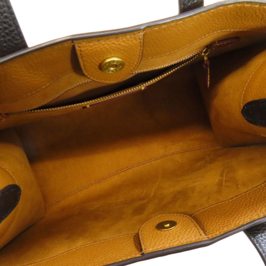 COACH Handbag C0777 leather white Field Tote 30 Color Block 2WAY Women Used Authentic