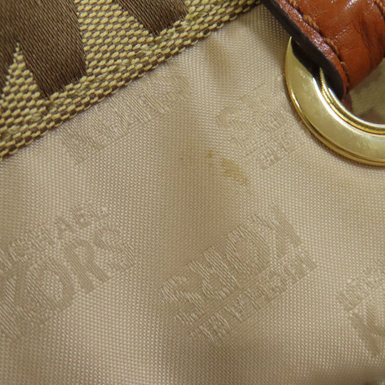 MICHAEL KORS Tote Bag canvas Brown Logo pattern Women Used Authentic