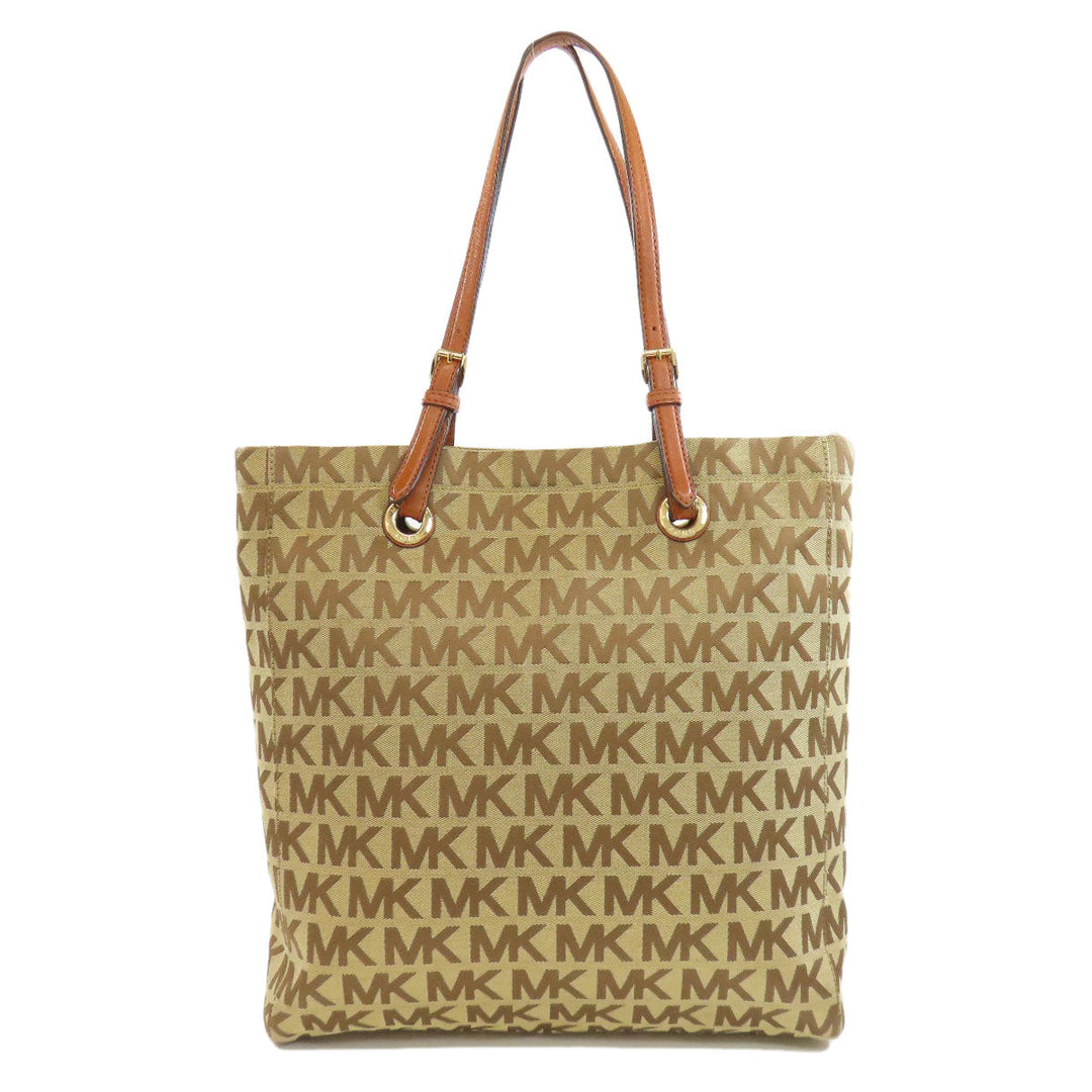 MICHAEL KORS Tote Bag canvas Brown Logo pattern Women Used Authentic