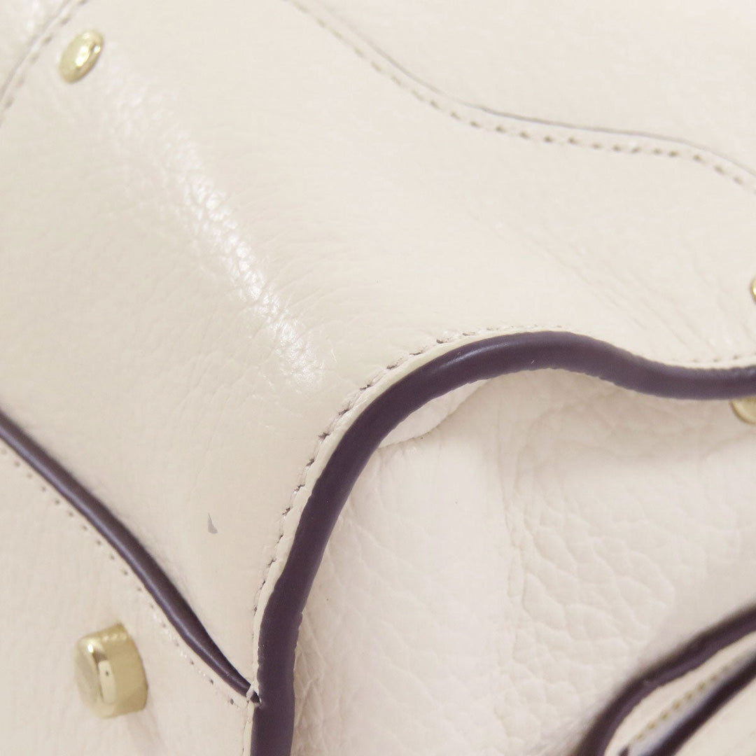 COACH Handbag 37575 leather white Mercer Satchel 2WAY Women Used Authentic