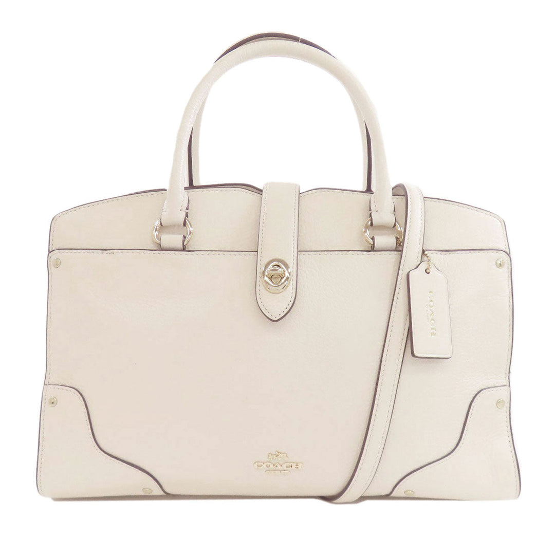 COACH Handbag 37575 leather white Mercer Satchel 2WAY Women Used Authentic