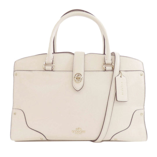 COACH Handbag 37575 leather white Mercer Satchel 2WAY Women Used Authentic