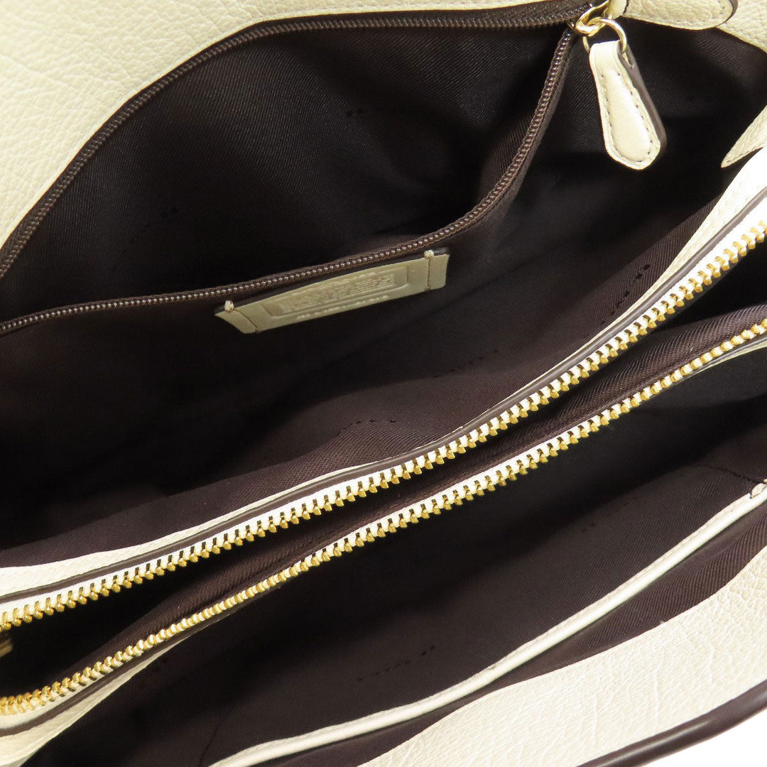 COACH Handbag 37575 leather white Mercer Satchel 2WAY Women Used Authentic