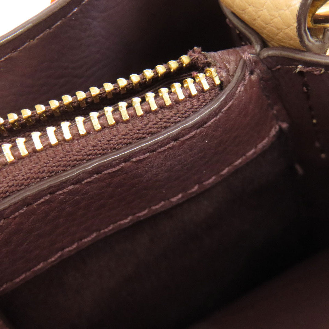 COACH Handbag 1011 leather beige Small Town Bucket 2WAY Women Used Authentic