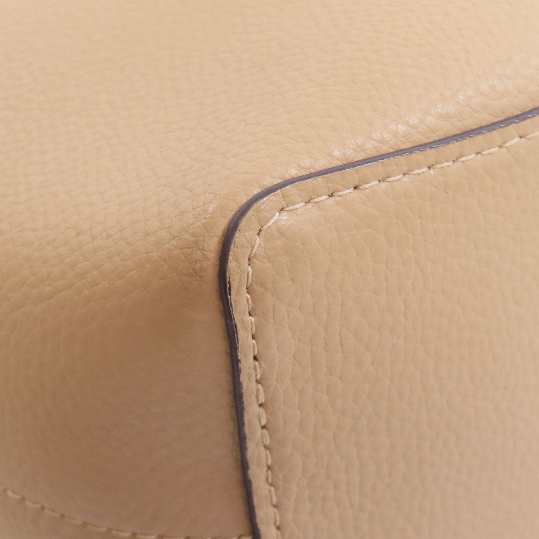 COACH Handbag 1011 leather beige Small Town Bucket 2WAY Women Used Authentic