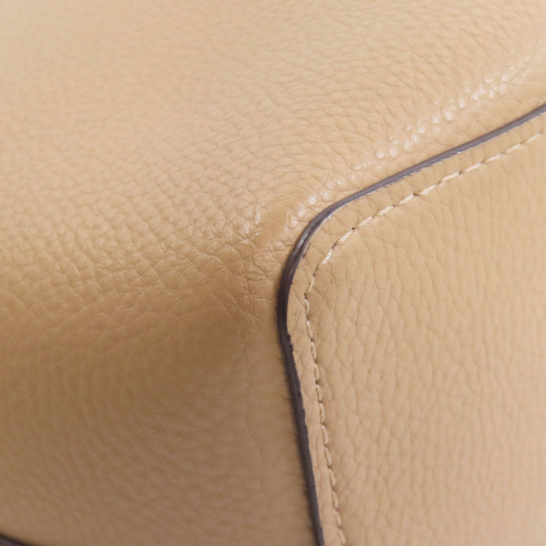 COACH Handbag 1011 leather beige Small Town Bucket 2WAY Women Used Authentic