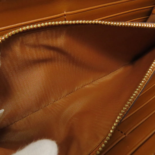 MCM Long Wallet Purse PVC Brown Zip Around Women Used Authentic