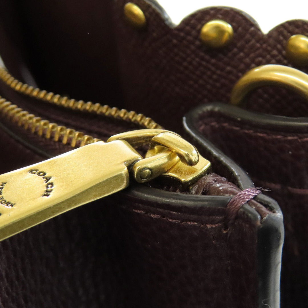 COACH Handbag 73845 leather black 2WAY Women Used Authentic