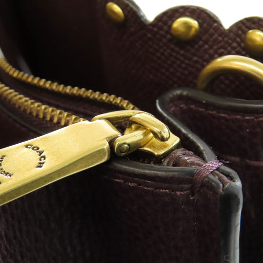 COACH Handbag 73845 leather black 2WAY Women Used Authentic