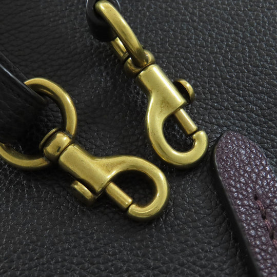 COACH Handbag 73845 leather black 2WAY Women Used Authentic