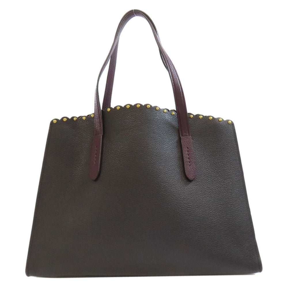 COACH Handbag 73845 leather black 2WAY Women Used Authentic