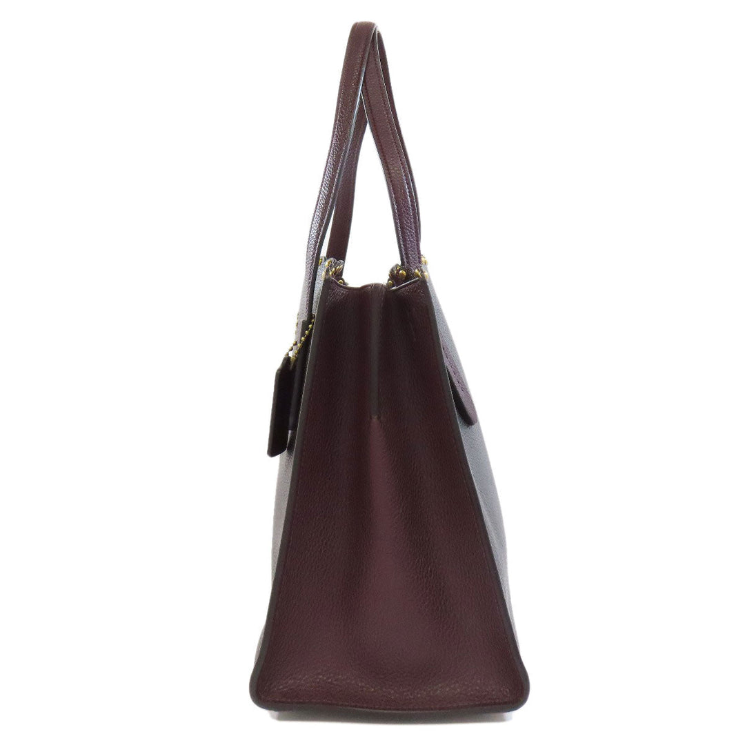 COACH Handbag 73845 leather black 2WAY Women Used Authentic