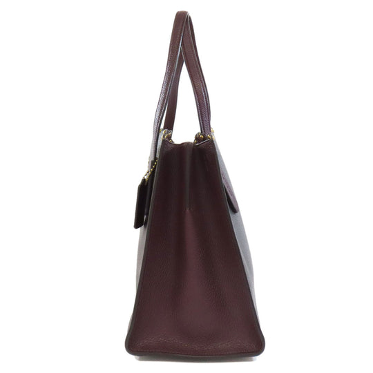 COACH Handbag 73845 leather black 2WAY Women Used Authentic