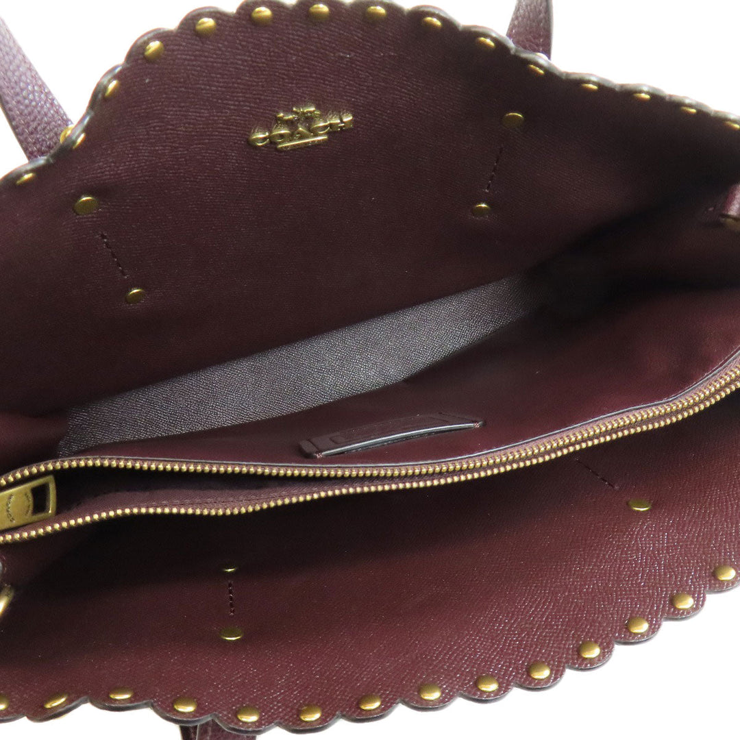 COACH Handbag 73845 leather black 2WAY Women Used Authentic