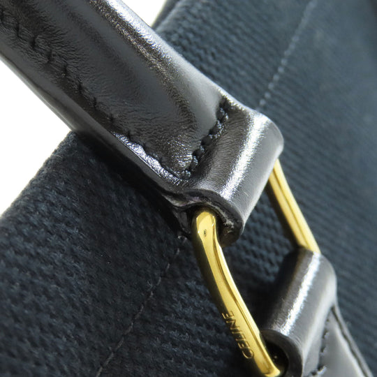 CELINE Tote Bag canvas black Horizontalkava Women Used Authentic