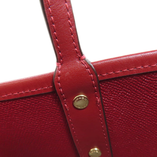 COACH Tote Bag F82135 PVC Red reversible Women Used Authentic