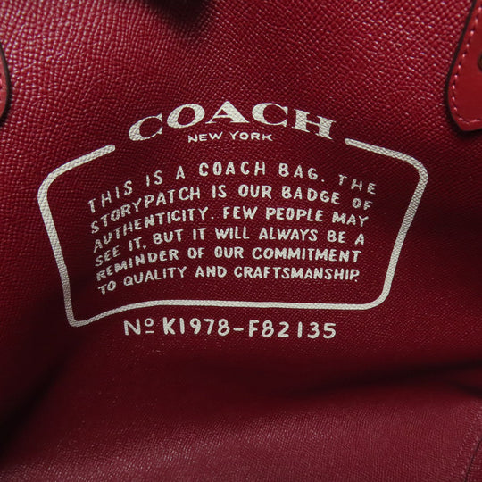 COACH Tote Bag F82135 PVC Red reversible Women Used Authentic