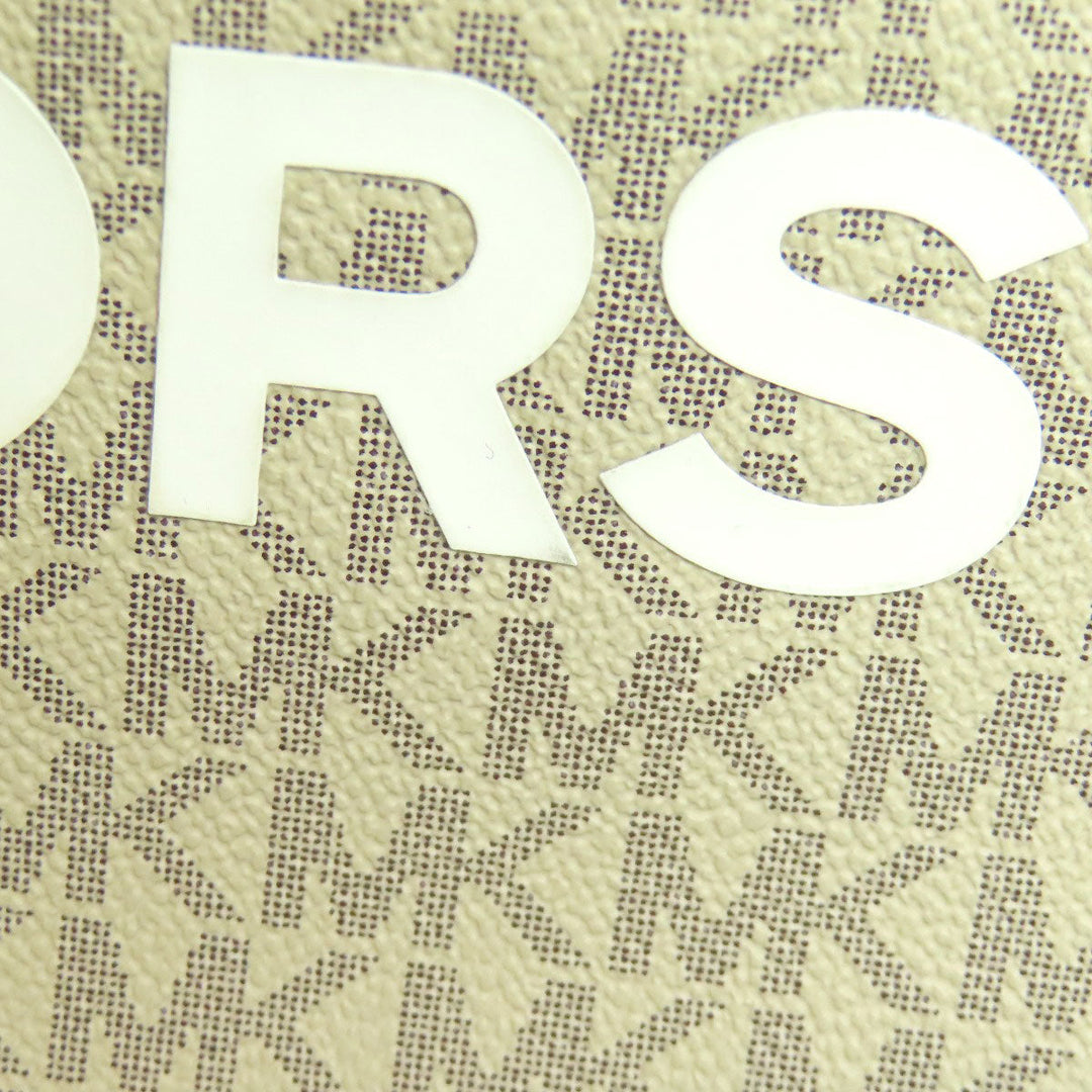 MICHAEL KORS Tote Bag PVC beige MK signature Women Used Authentic