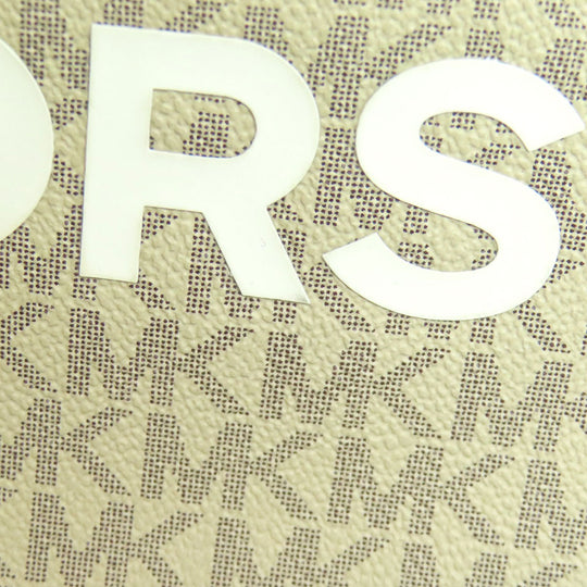 MICHAEL KORS Tote Bag PVC beige MK signature Women Used Authentic