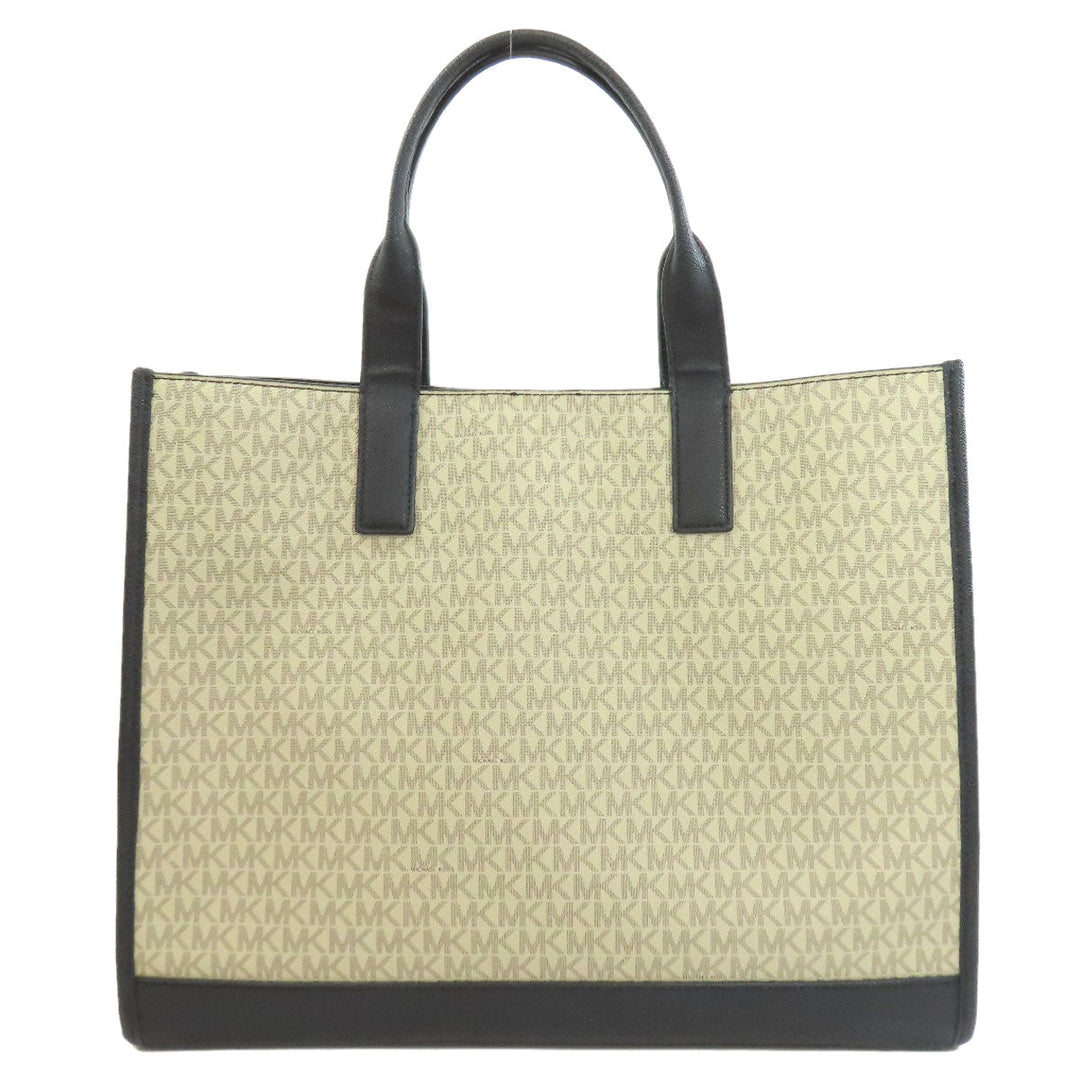 MICHAEL KORS Tote Bag PVC beige MK signature Women Used Authentic