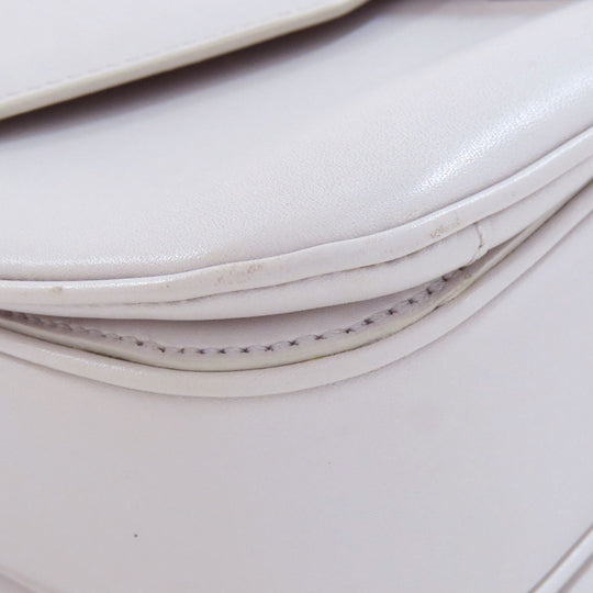 CELINE Shoulder Bag leather gray CMetal Women Used Authentic