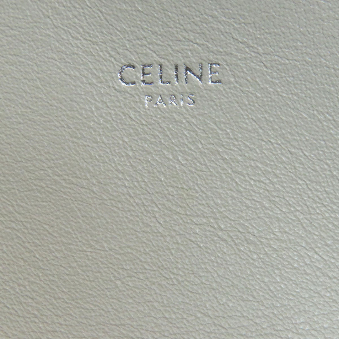 CELINE Shoulder Bag leather gray CMetal Women Used Authentic