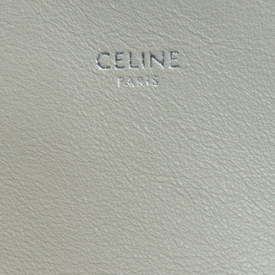 CELINE Shoulder Bag leather gray CMetal Women Used Authentic