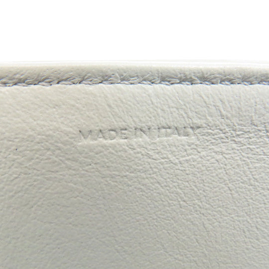 CELINE Shoulder Bag leather gray CMetal Women Used Authentic