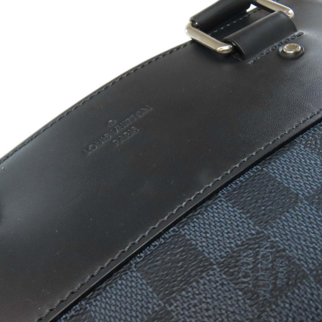 LOUIS VUITTON Tote Bag N41397 Damier canvas Navy Kava Voyajaj mens Used Authentic