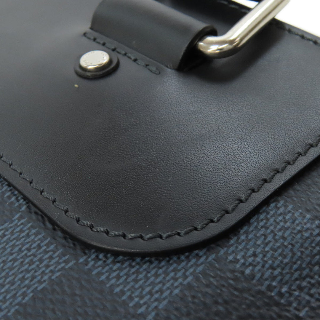 LOUIS VUITTON Tote Bag N41397 Damier canvas Navy Kava Voyajaj mens Used Authentic