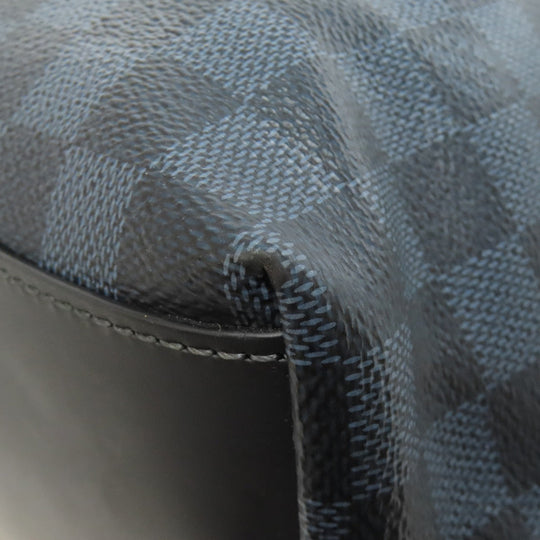LOUIS VUITTON Tote Bag N41397 Damier canvas Navy Kava Voyajaj mens Used Authentic