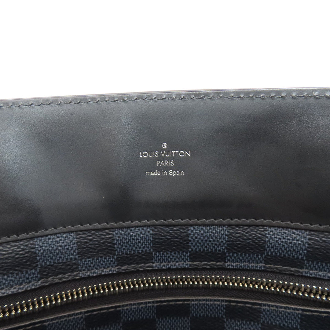 LOUIS VUITTON Tote Bag N41397 Damier canvas Navy Kava Voyajaj mens Used Authentic